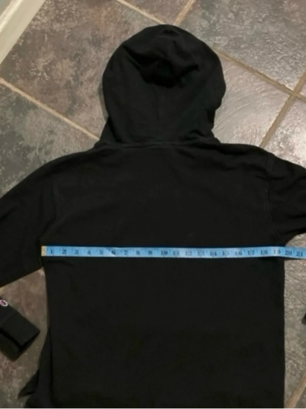 Champion Black Hoodie & Track Pants Set with White and Red Logo Youth Size M